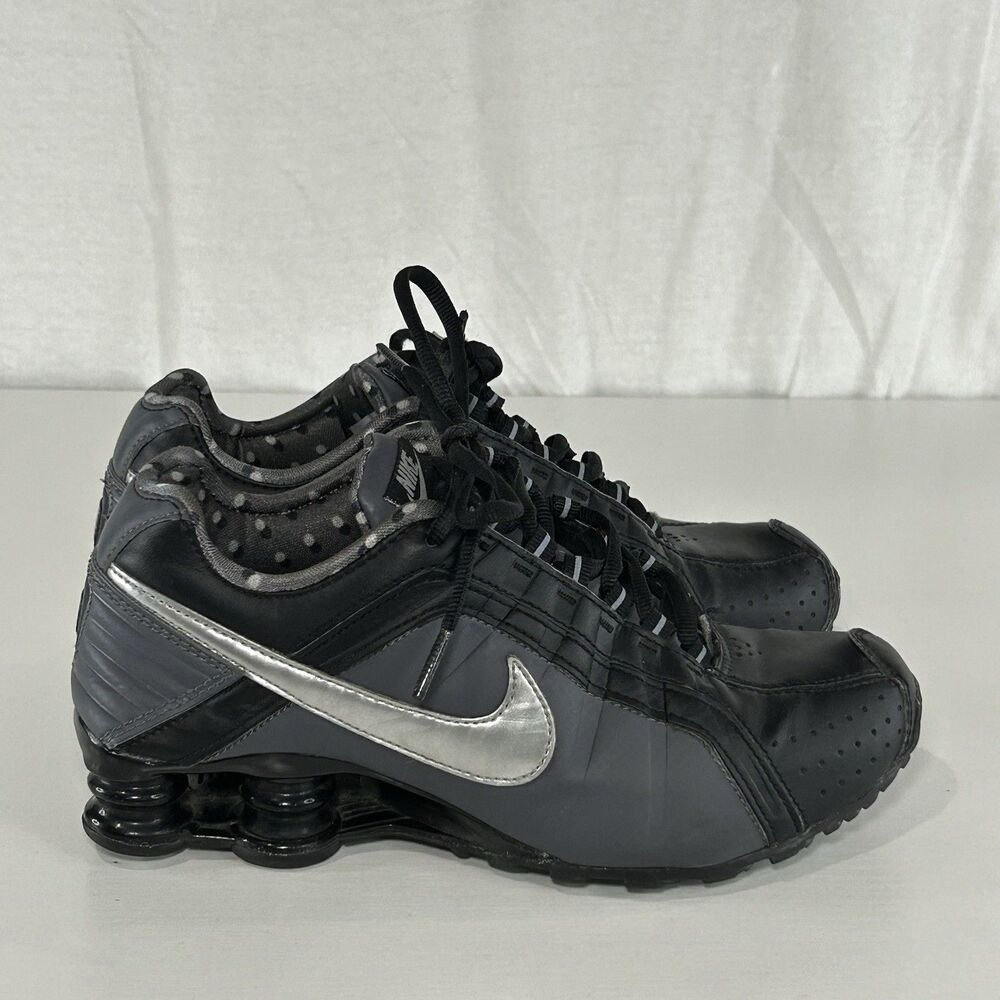 Nike Shox Junior Women Running Black Grey Silver Sneakers 454339-020 Sz 5.5Shoes
